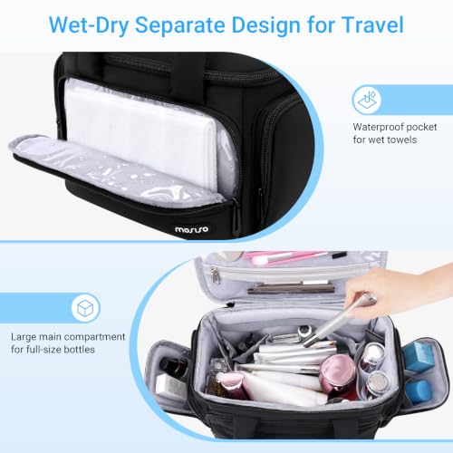 MOSISO Puffy Quilted Travel Toiletry Bag with 6 Compartments