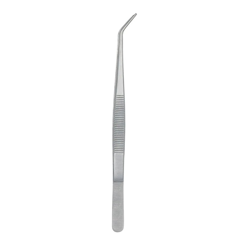 Stainless Steel Tweezers, with Curved Serrated Tip Multipurpose Tweezers Sewing Machine Tweezers Forceps for Craft Repairing (1)