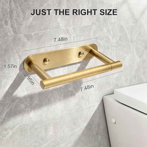 SetSail Gold Toilet Paper Holder - Adhesive & Screw Installation
