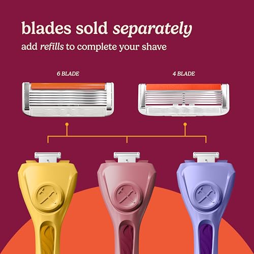 Dollar Shave Club Maroon Replacement Razor Handles for Women - 2 Pack