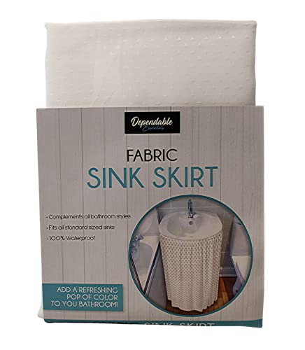 Diamond Stitch Fabric Sink Skirt - Waterproof, 56" x 34"