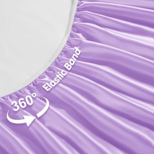 Horbaunal 2 Pack Satin Mini Crib Sheets for Sensitive Skin - Blush Pink & Violet