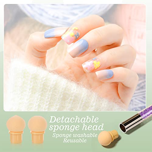 17-Piece Purple Nail Art Sponge Brush Set for Gradient & Ombre Manicures