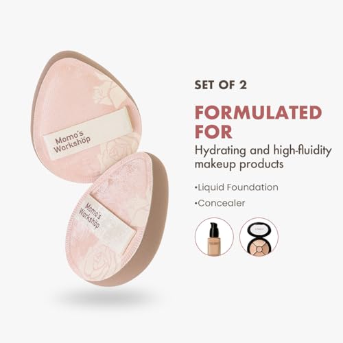 Momo's Workshop Rubycell Makeup Sponge Set (G) - 2pcs Egg Sponges with Case