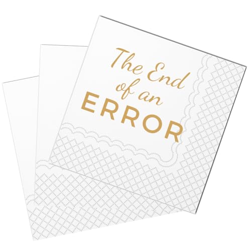 SharkBliss Divorce Party Cocktail Napkins - 50 Pack, Gold Design, 2-Ply 5x5 Inches