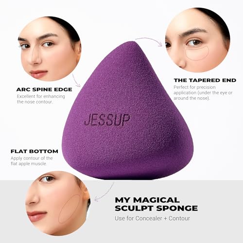 Jessup Purple 3-Piece Makeup Sponge Set | Ultra-Soft & Reusable