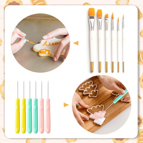 Complete Cookie Decorating Kit with Turntable, Brushes & Needles