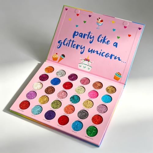 ABELYN Glitter Eyeshadow Palette - 30 Sparkly Colors for Parties