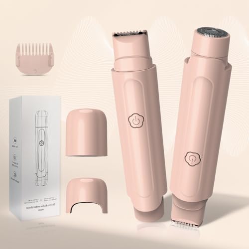 MONIAN Pink 2-in-1 Women's Electric Body & Bikini Trimmer, Waterproof Wet & Dry, Dual Head