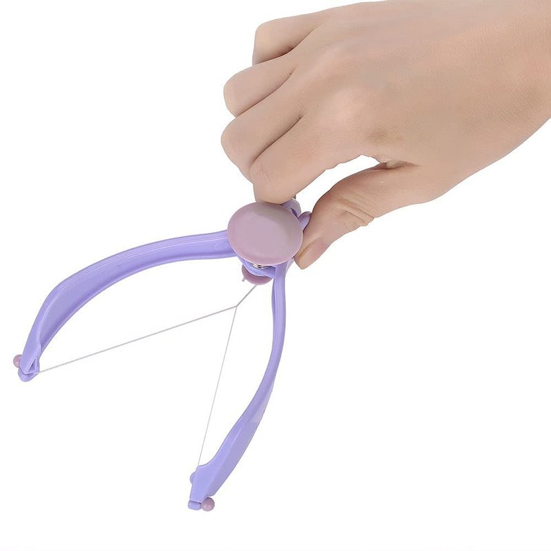BZOBN Eyebrow Face and Body Hair Threading and Removal System, Purple, Manual Epilator with Threading Tool
