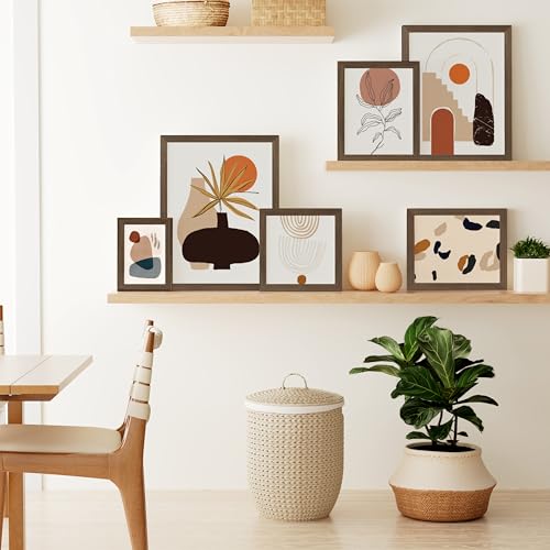 Vittanly 5x7 Solid Wood Picture Frame with Plexiglass - Brown