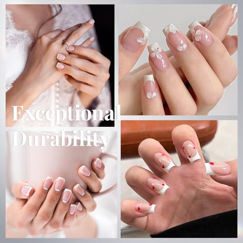 Krofaue French Half Wrap Nail Tips - 120PCS Acrylic False Tips