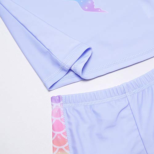 QPANCY Girls Mermaid Unicorn Rash Guard 2-Piece Swimsuit UPF 50+