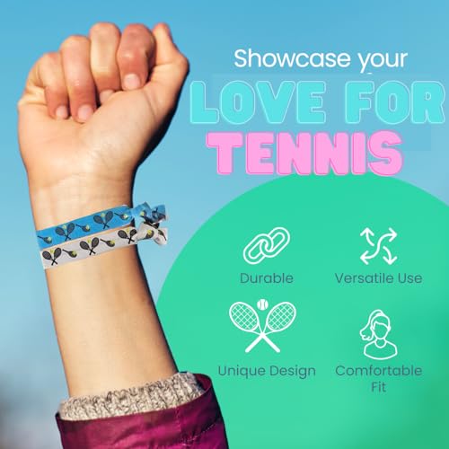 Tennis Hair Ties for Girls - Multi-Colored No Crease Elastics (8 pcs Pack of 2)