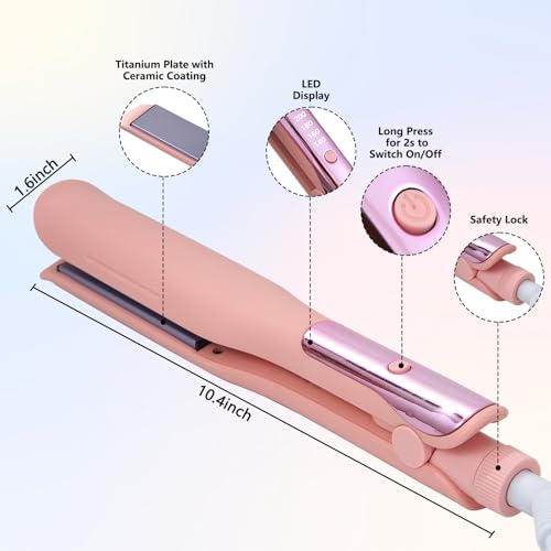 WINB 2-in-1 Hair Straightener and Curler, 1-Inch Ceramic Flat Iron
