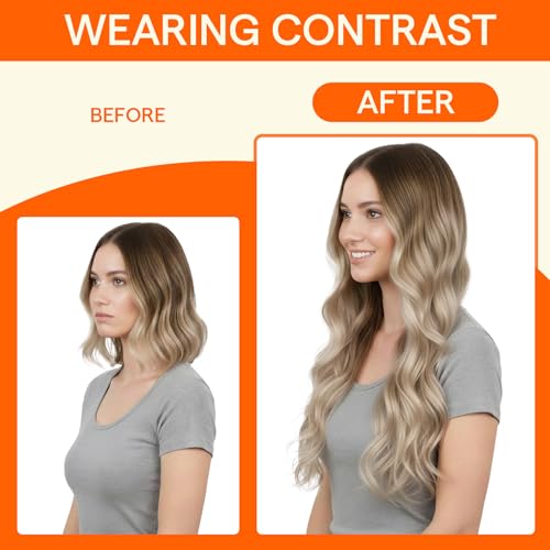 Full Shine U Tip Hair Extensions Real Human Hair 18 Inch Ktip Human Hair Extensions Balayage Color 3 Fading to 8 Ash Brown and 22 Blonde Fusion Extensions 50 Grams Pre Bonded Remy Hair for Wedding