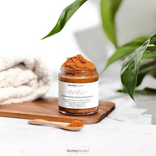 Mint Walnut Exfoliating Face Scrub with AHA – 2 oz Natural Cleanser