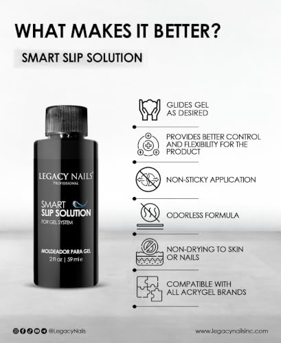 Legacy Nails Smart Slip Solution 2oz - Professional Gel Application
