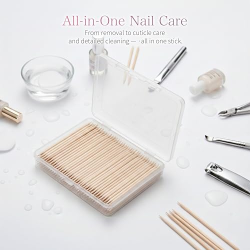 Sun&Beam Nails Wooden Orange Sticks 15cm / 100 pcs - Double-Ended Nail Care & Cuticle Pusher