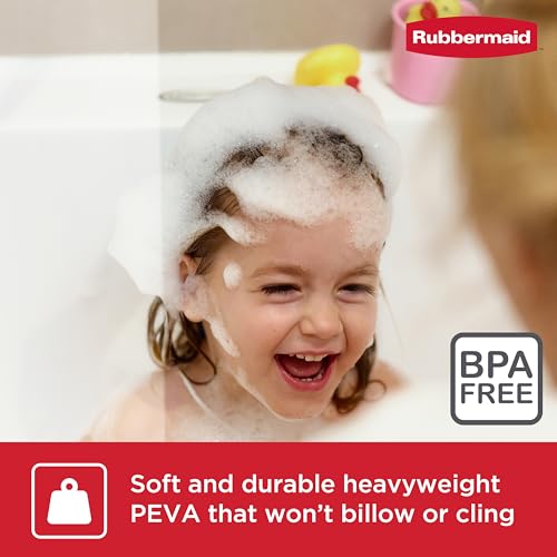 Rubbermaid Waterproof PEVA Shower Curtain Liner, 70x72