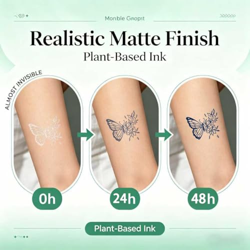Gothic 12 Pcs Jagua Temporary Tattoo Stickers - Waterproof & Realistic