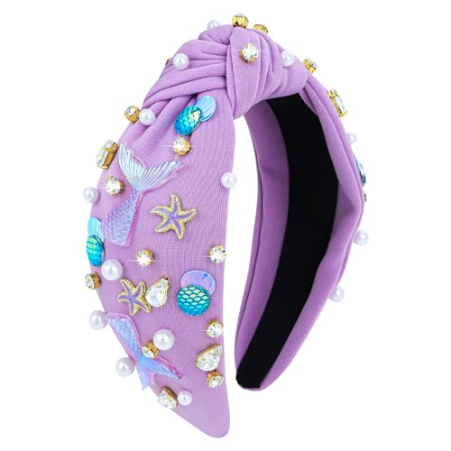 YARIEW Purple Mermaid Knotted Headband - Hair Accessories for Women & Girls