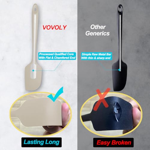 Vovoly Large Silicone Spatula Set - 600°F Heat Resistant, BPA Free