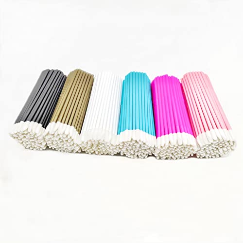 600-Piece Disposable Lip Gloss Wands - Soft Flocked Lipstick Applicators
