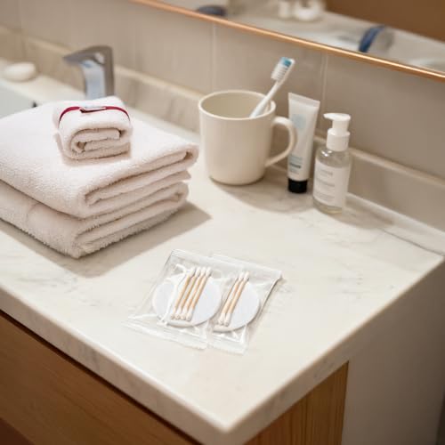 50-Pack Individually Wrapped Hotel Vanity Kits with Cotton Pads and Swabs