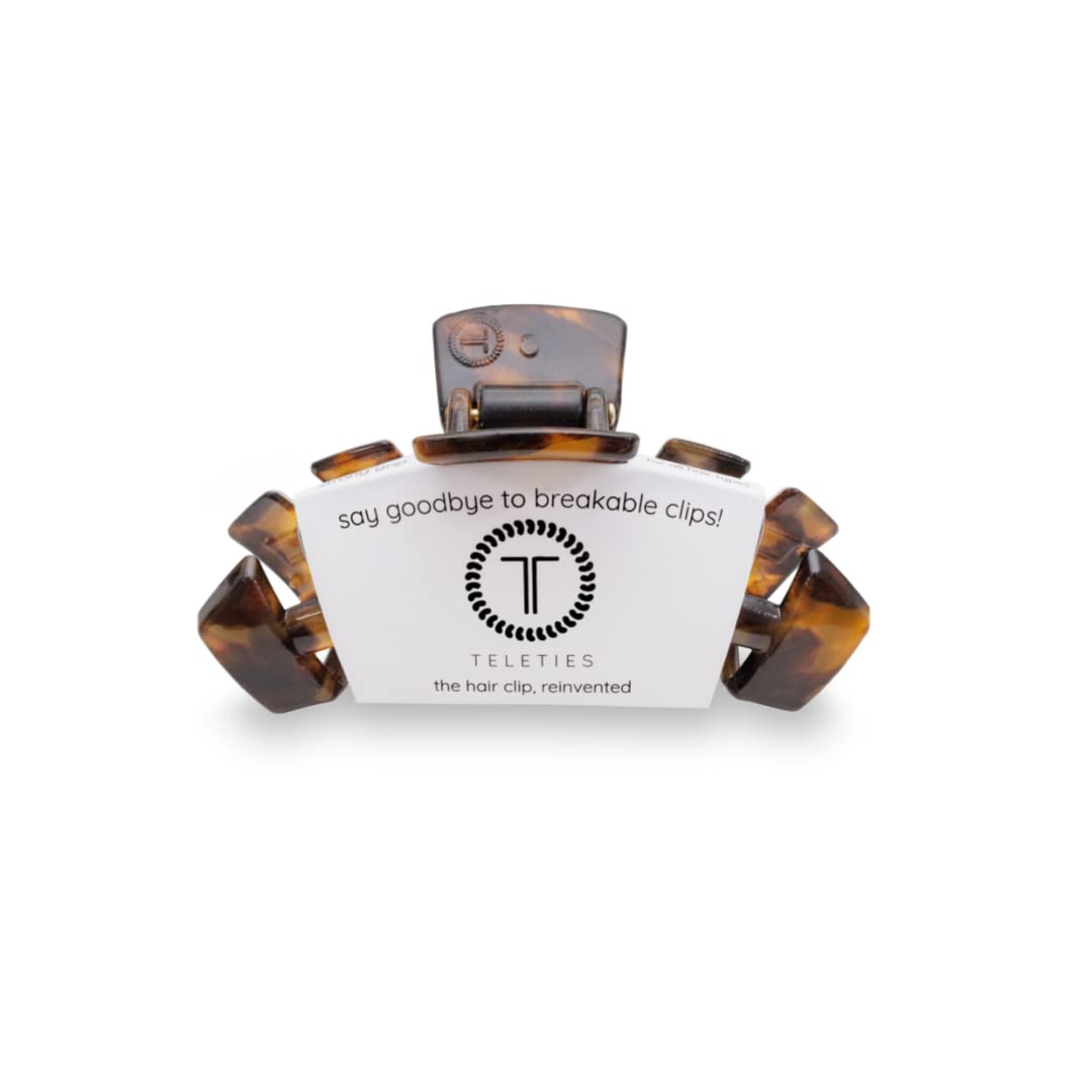 Medium Hair Clip - Strong Grip & Bendable Teeth for All Hair Textures | Blonde Tortoise