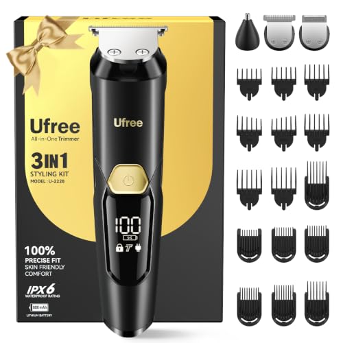 Ufree 3-in-1 Beard Trimmer & Grooming Kit - IPX6 Waterproof Electric Razor