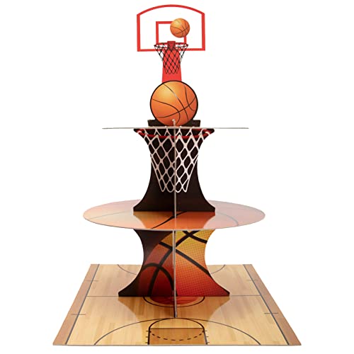 Basketball Cupcake Stand - 3 Tier Holder for Sports Parties