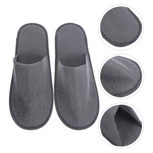 Healifty Disposable Travel Slippers - 10 Pairs Cotton Linen Hotel Spa Shoes