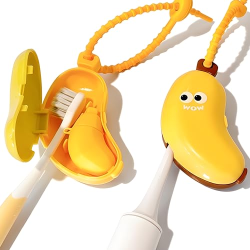 Banana Toothbrush Holder Set - 2-in-1 Portable Cover with Toothpaste Storage