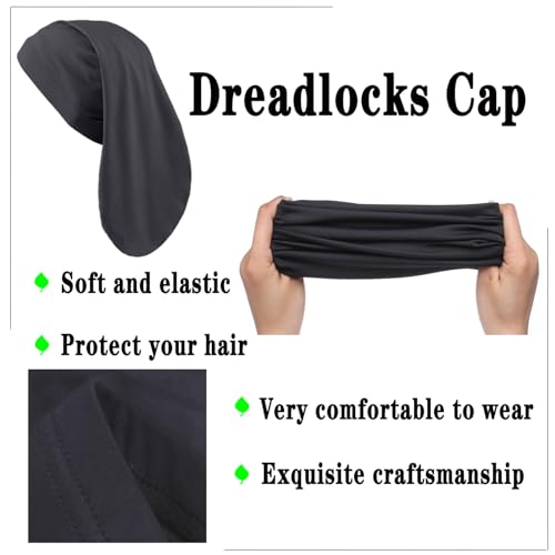 Leeven Shower Cap for Women & Men - Dreadlock & Hair Protection, Black & Red, 2 Pack