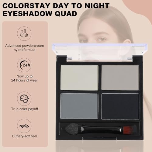 UOCK Gray Eyeshadow Palette - Long-Lasting Matte & Shimmer Shades