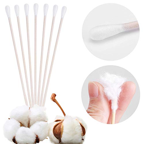 6-Inch Wooden Cotton Swabs with Single Tip - Multipurpose Applicators (500 pcs)