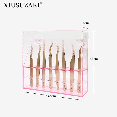 8-Hole Eyelash Tweezer Storage Box - Dust-Proof Professional Lash Case