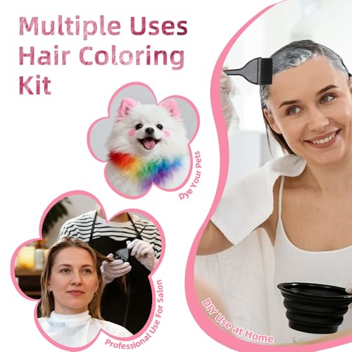 ROOHUA 8-Piece Professional Hair Dye Kit with Brush & Bowl