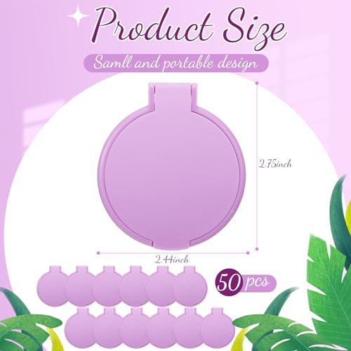 24 Pcs Compact Pocket Mirrors - Purple Folding Makeup Mirror for Travel