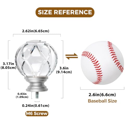 KAMANINA Crystal Netted Texture Curtain Rod Finials - 2 Pcs for 1 or 7/8 Inch Rods