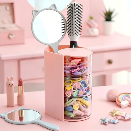 Luscinia 3-Tier Rotating Hair Accessories Organizer & Makeup Storage Box