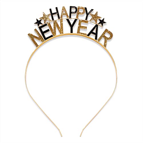 Happy New Year Crystal Reindeer Headband for Women & Girls - Holiday Party Gift