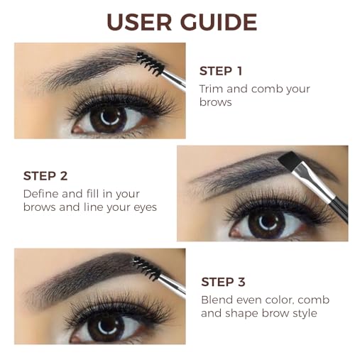 WTFACE Eyebrow Pomade Kit with Dual-Ended Brush - Waterproof & High Pigment #05 Black