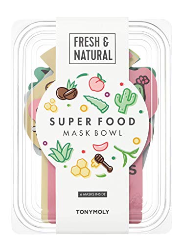 TONYMOLY Super Food Mask Bowl Ampoule - Hydrating Korean Face Sheet Mask Set