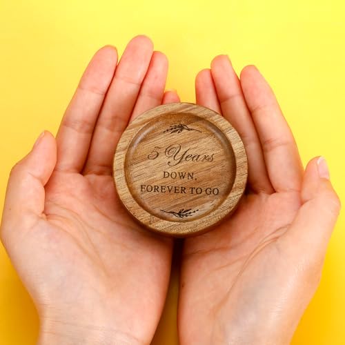 5th Anniversary Wooden Ring Dish - Elegant Keepsake Gift for Couples