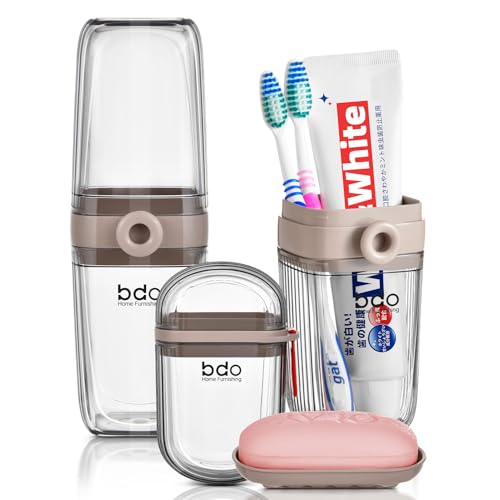 VITVITI Clear Travel Toothbrush & Soap Case Set - Leakproof, Portable Bathroom Organizer for Trip & Camping