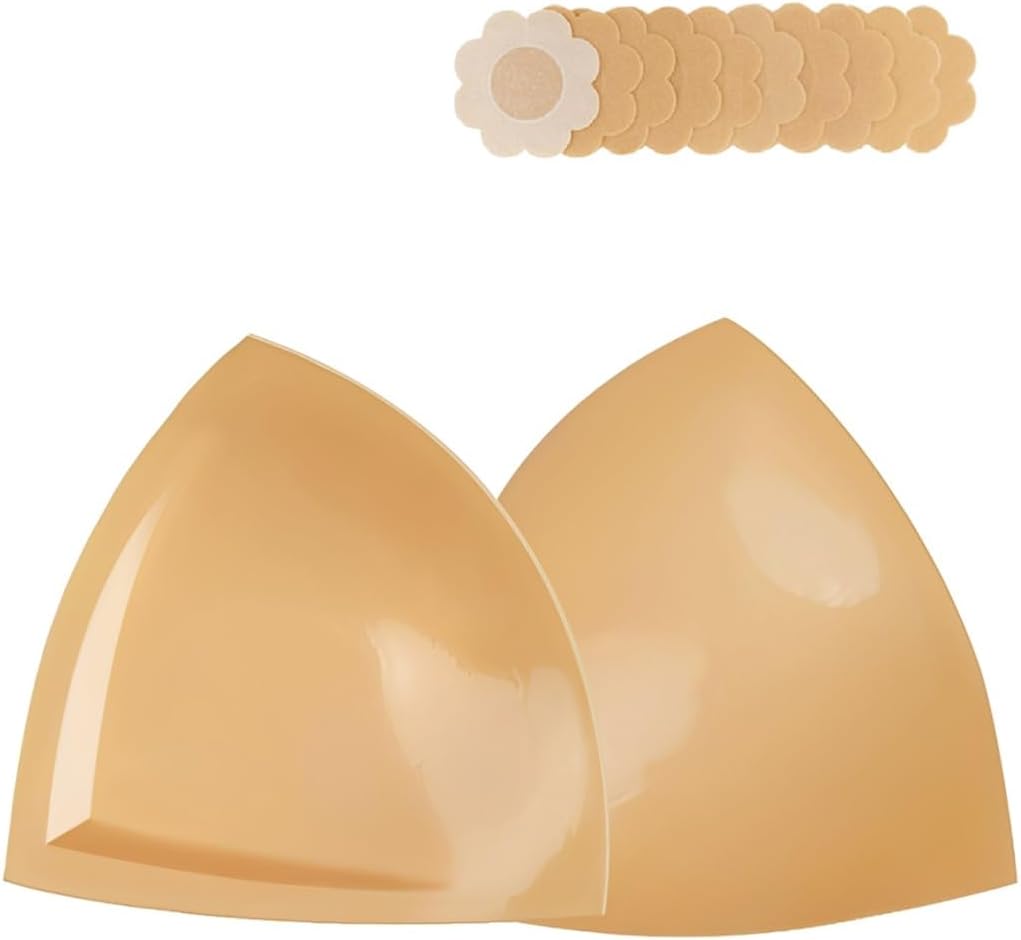 Double-Sided Sticky Inserts for D+ Cups - Reusable Adhesive Lifting Bras | Lightly Padded, Large Size