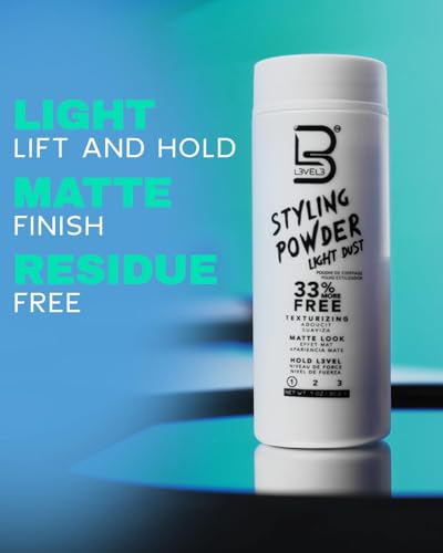L3 Level 3 Light Hold Styling Powder, Matte Finish for Men, 30 g
