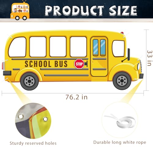 Back to School School Bus Photo Prop – 76.2 x 33 Inch Backdrop